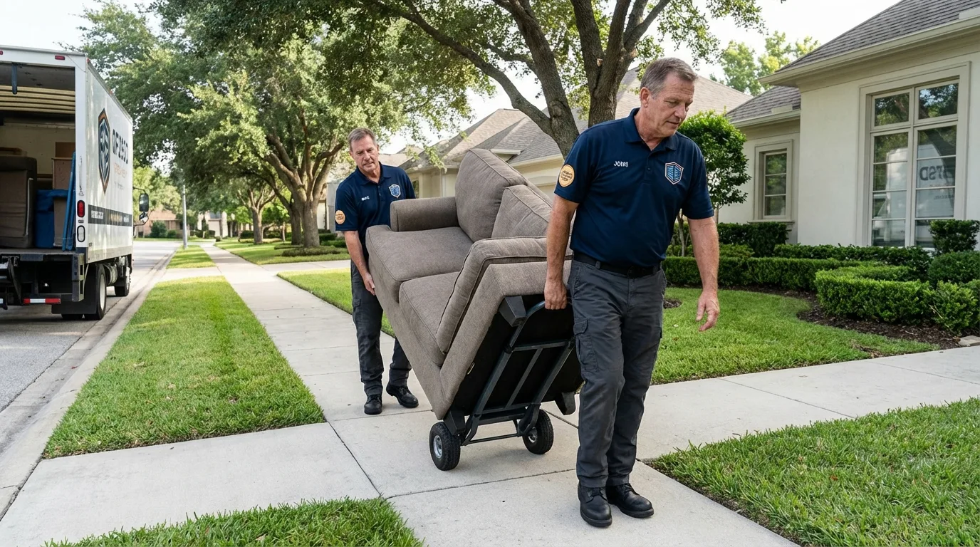 Local residential moving crew loading furniture in Cotati, CA